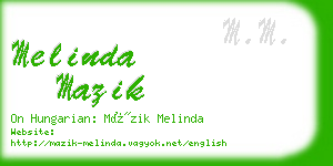 melinda mazik business card